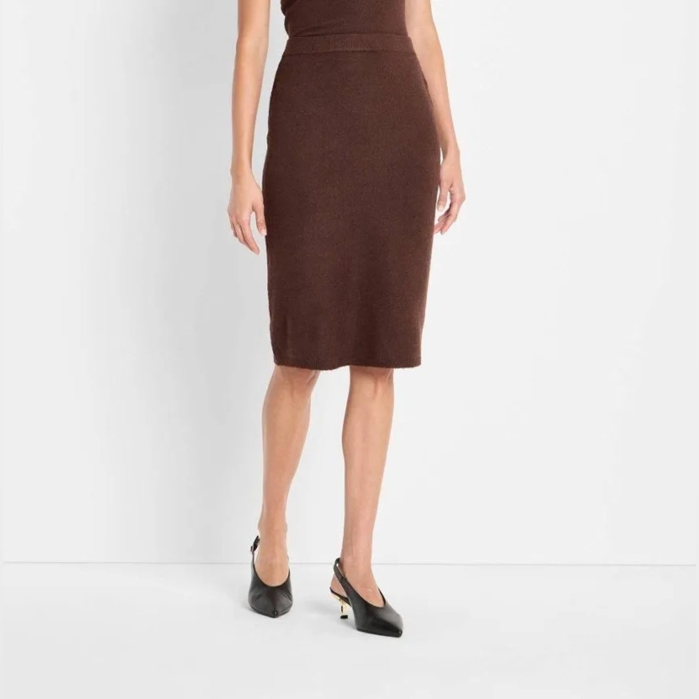 Future Collective Brown Midi Skirt